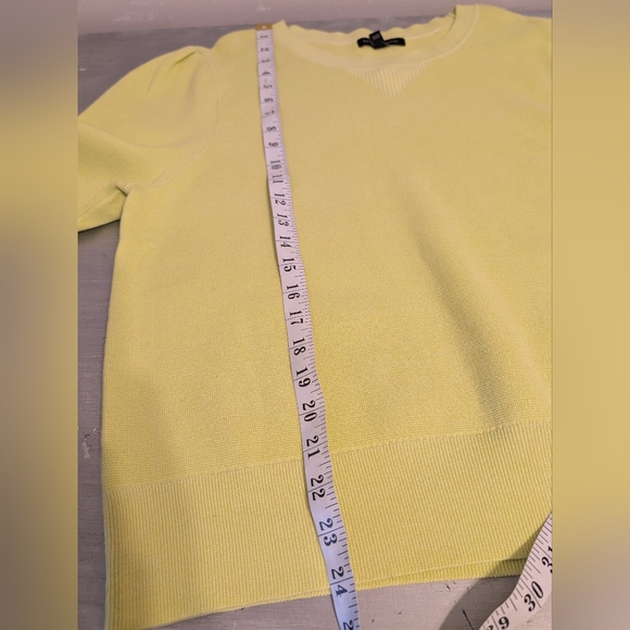 NWT Banana Republic Balloon Sleeve Knit 42%Cotton lime green Sweater Top Size XL - Picture 6 of 12
